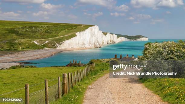 A view of the White cliffs of Dover in Sussex, England.